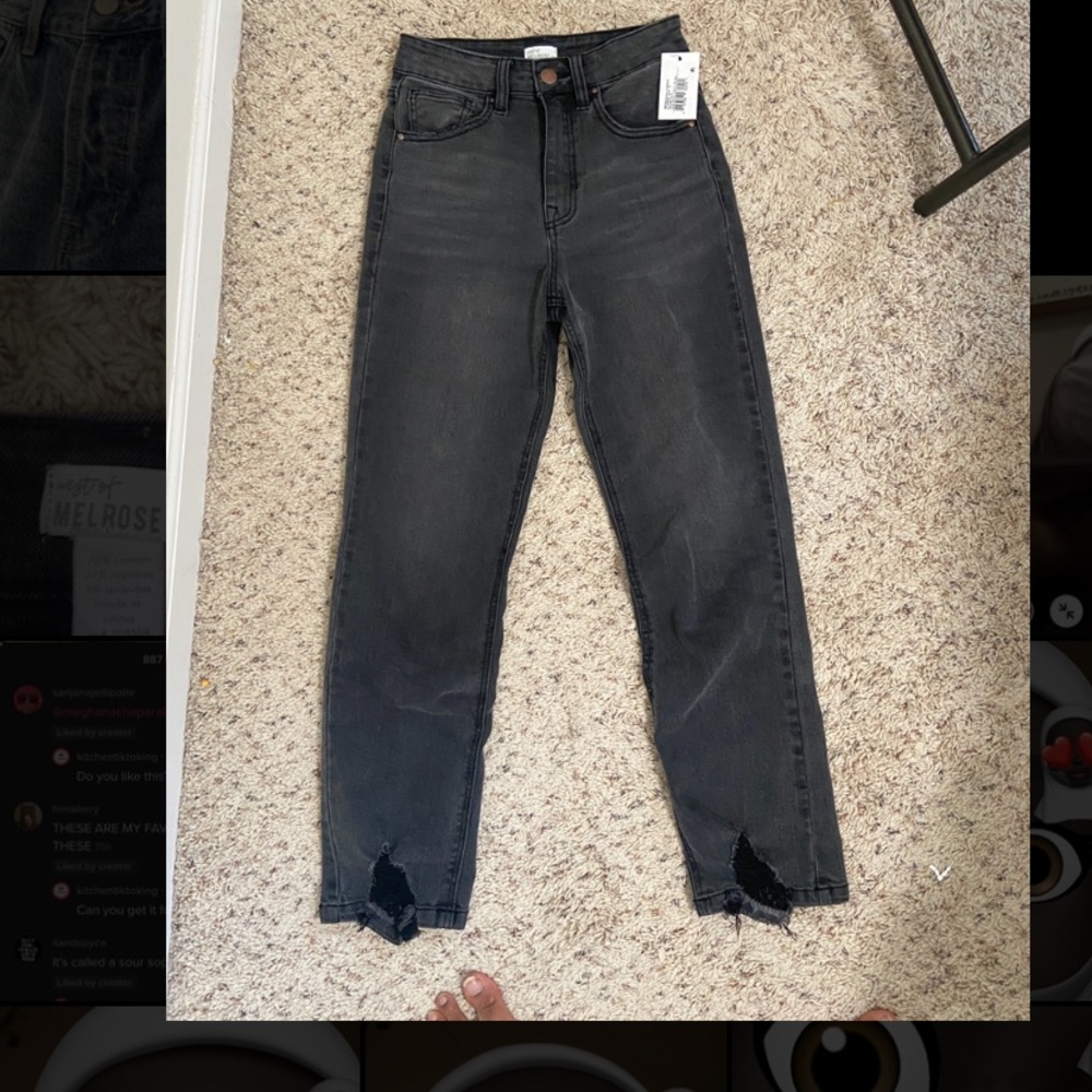 Black straight leg tillys jeans. Size 25. Brandnew